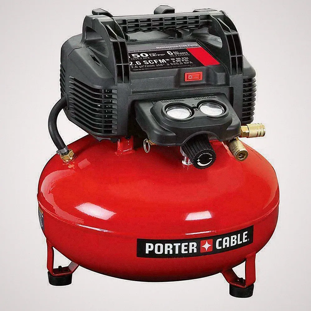 Porter-Cable Pancake Portable Electric Air Compressor for Nailing Stapling,6 Gal